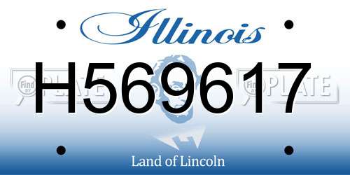 H569617 Illinois License Plate
