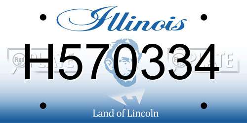 H570334 Illinois License Plate