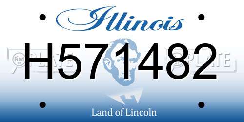 H571482 Illinois License Plate