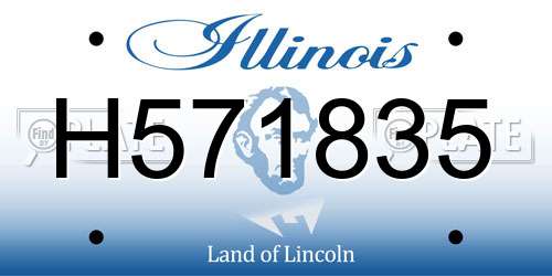 H571835 Illinois License Plate