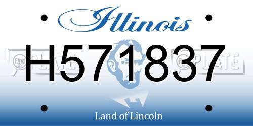 H571837 Illinois License Plate