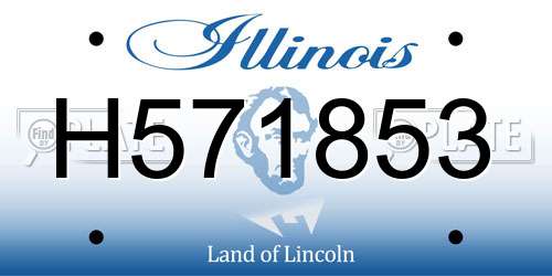 H571853 Illinois License Plate