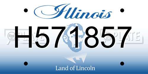 H571857 Illinois License Plate