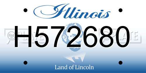 H572680 Illinois License Plate