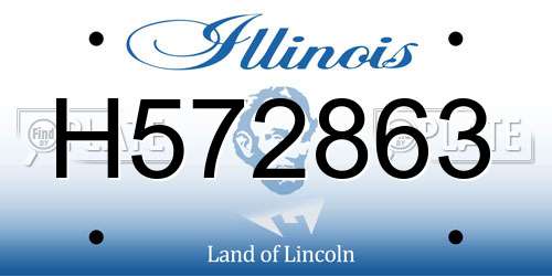 H572863 Illinois License Plate