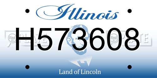 H573608 Illinois License Plate
