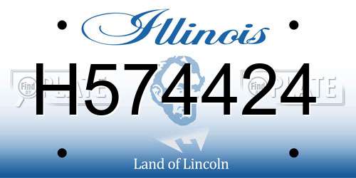 H574424 Illinois License Plate