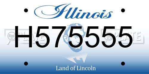 H575555 Illinois License Plate