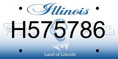 H575786 Illinois License Plate