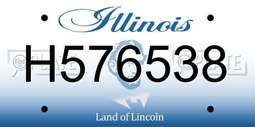 H576538 Illinois License Plate
