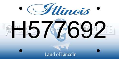 H577692 Illinois License Plate