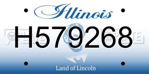 H579268 Illinois License Plate