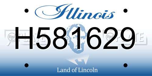 H581629 Illinois License Plate