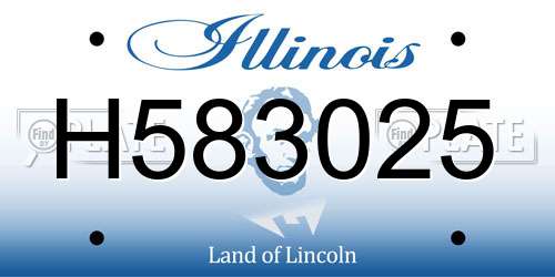H583025 Illinois License Plate