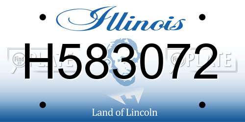 H583072 Illinois License Plate