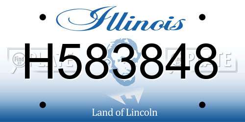 H583848 Illinois License Plate