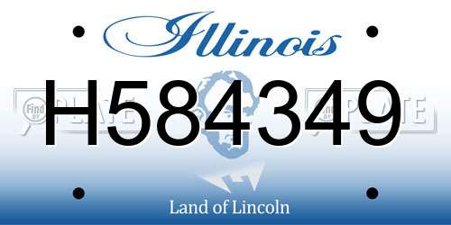 H584349 Illinois License Plate