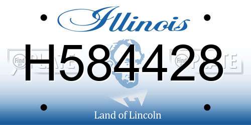 H584428 Illinois License Plate