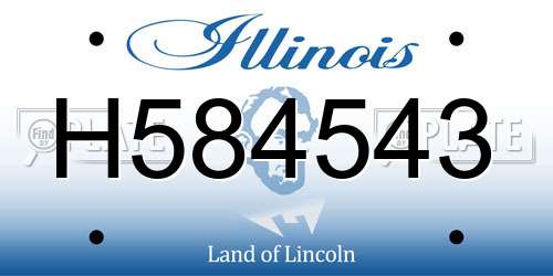 H584543 Illinois License Plate