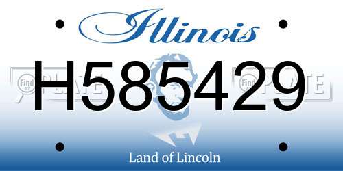 H585429 Illinois License Plate