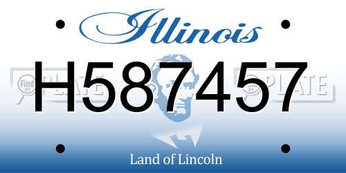 H587457 Illinois License Plate