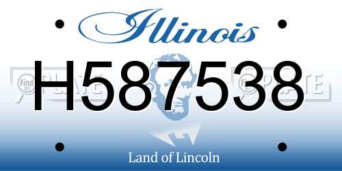 H587538 Illinois License Plate