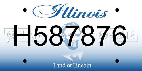 H587876 Illinois License Plate