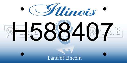 H588407 Illinois License Plate