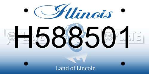 H588501 Illinois License Plate