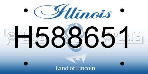 H588651 Illinois License Plate
