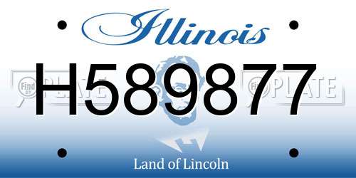 H589877 Illinois License Plate