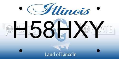 H58HXY Illinois License Plate