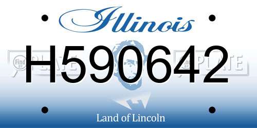 H590642 Illinois License Plate