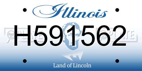 H591562 Illinois License Plate