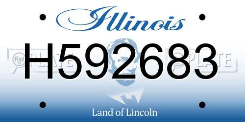 H592683 Illinois License Plate