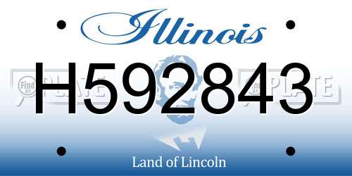 H592843 Illinois License Plate