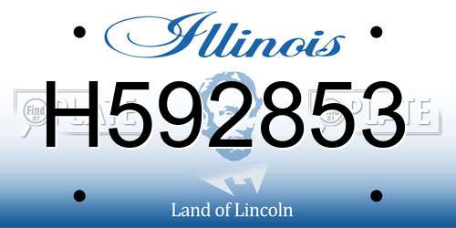 H592853 Illinois License Plate