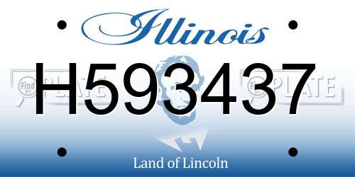 H593437 Illinois License Plate