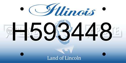 H593448 Illinois License Plate
