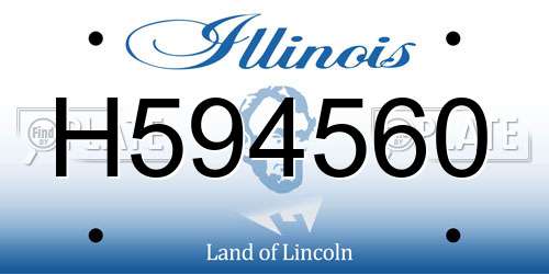 H594560 Illinois License Plate
