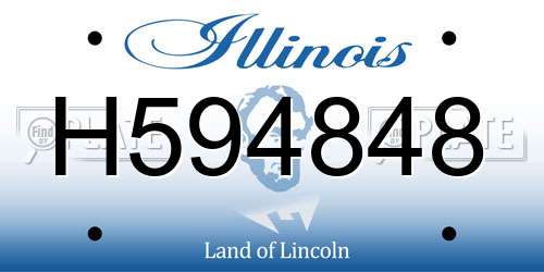 H594848 Illinois License Plate