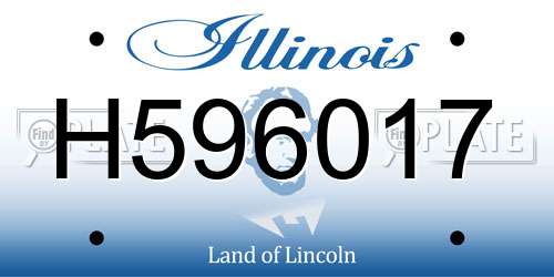 H596017 Illinois License Plate