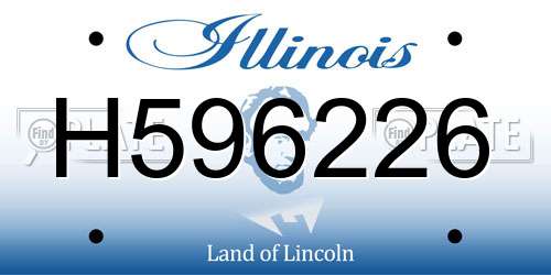 H596226 Illinois License Plate