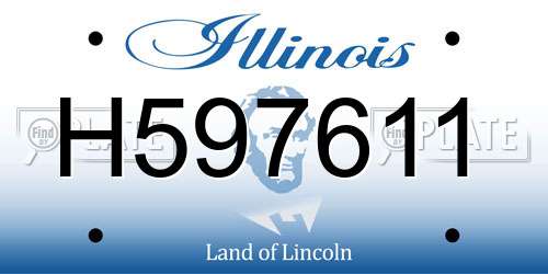 H597611 Illinois License Plate