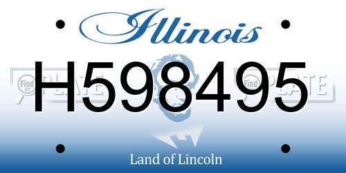 H598495 Illinois License Plate