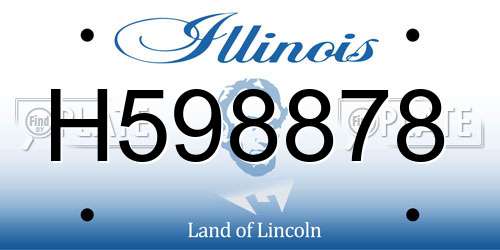 H598878 Illinois License Plate
