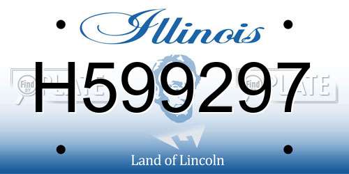 H599297 Illinois License Plate