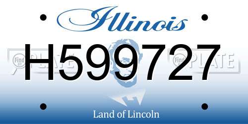 H599727 Illinois License Plate