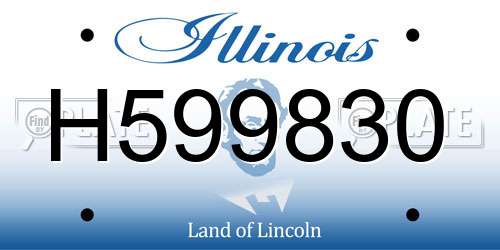 H599830 Illinois License Plate