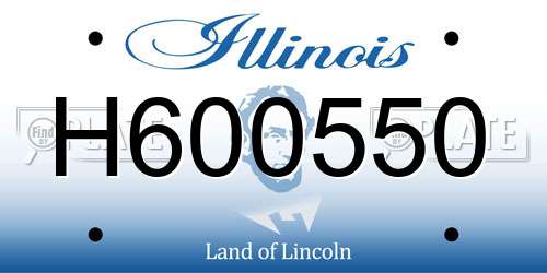 H600550 Illinois License Plate